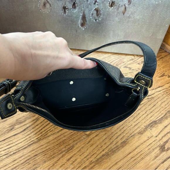 Dooney & Bourke Canvas Tweed Leather Shoulder Bag - Picture 11 of 16